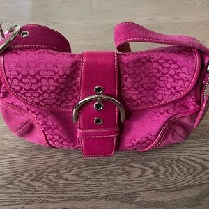 Fuchsia pink coach purse only used twice